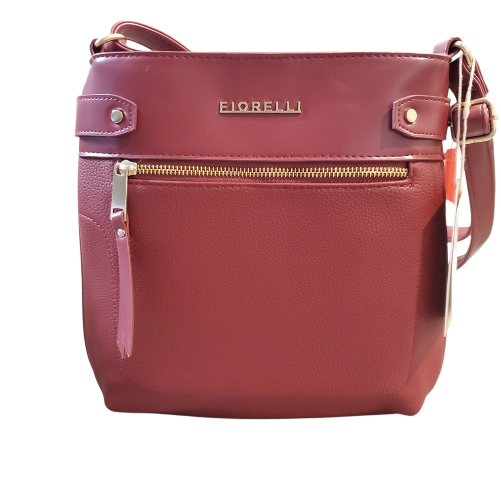 Fiorelli Women’s Burgundy Faux Leather Crossbody Bag